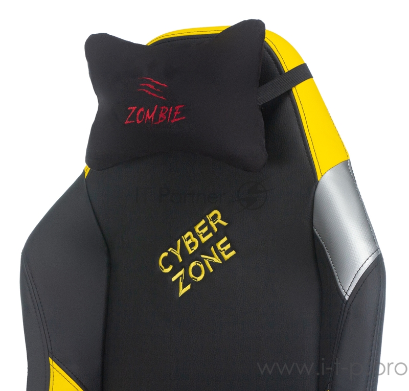 Кресло игровое Zombie HERO CYBERZONE PRO черный/желтый искусственная кожа с подголов. крестовина пластик