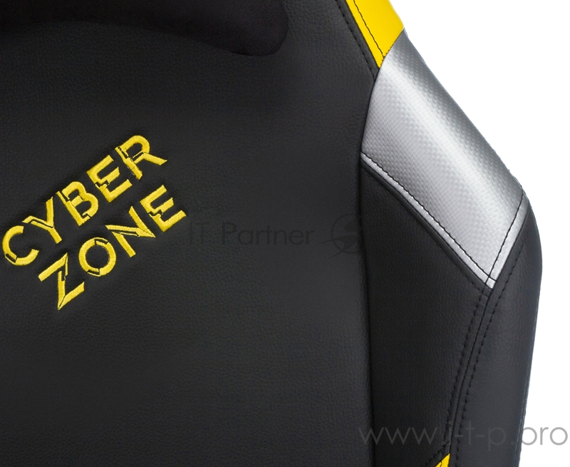 Кресло игровое Zombie HERO CYBERZONE PRO черный/желтый искусственная кожа с подголов. крестовина пластик