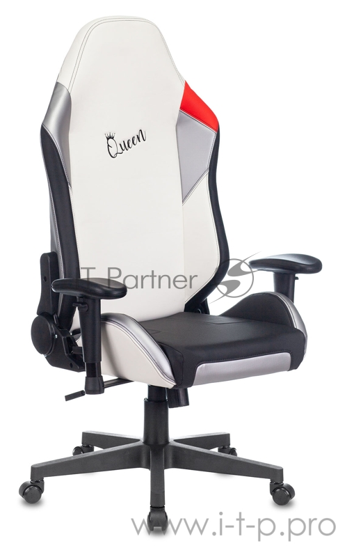 Кресло игровое Zombie HERO QUEEN PRO черный/белый искусственная кожа с подголов. крестовина пластик