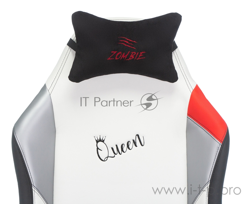 Кресло игровое Zombie HERO QUEEN PRO черный/белый искусственная кожа с подголов. крестовина пластик