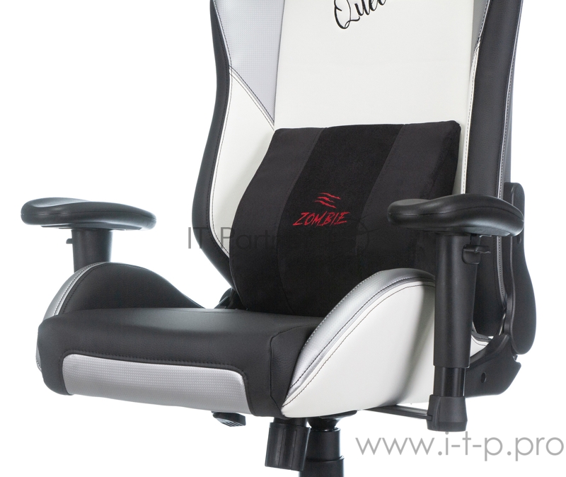 Кресло игровое Zombie HERO QUEEN PRO черный/белый искусственная кожа с подголов. крестовина пластик