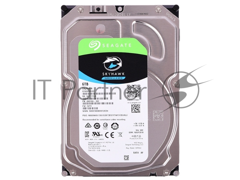 Жесткий диск SATA 6TB 5400RPM 6GB/S 128MB ST6000VX001 SEAGATE, 3.5