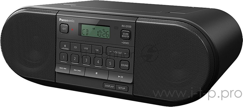 Аудиомагнитола Panasonic RX-D550GS-K черный 20Вт/CD/CDRW/MP3/FM(dig)/USB