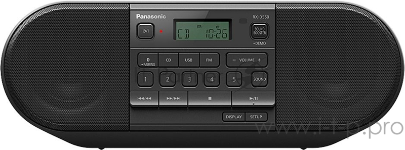 Аудиомагнитола Panasonic RX-D550GS-K черный 20Вт/CD/CDRW/MP3/FM(dig)/USB