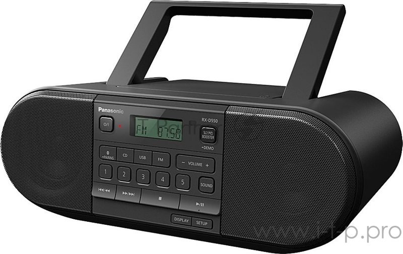 Аудиомагнитола Panasonic RX-D550GS-K черный 20Вт/CD/CDRW/MP3/FM(dig)/USB