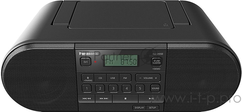 Аудиомагнитола Panasonic RX-D550GS-K черный 20Вт/CD/CDRW/MP3/FM(dig)/USB