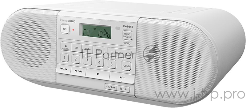 Аудиомагнитола Panasonic RX-D550GS-W белый 20Вт/CD/CDRW/MP3/FM(dig)/USB