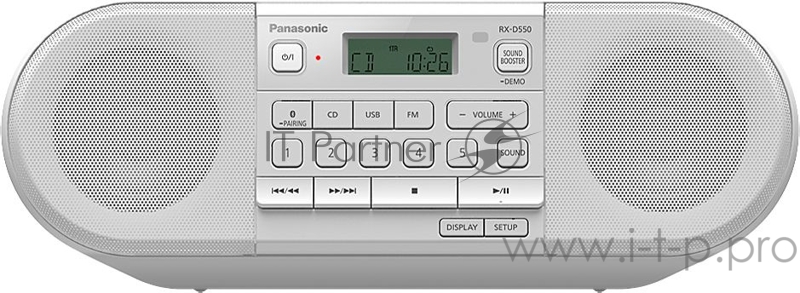 Аудиомагнитола Panasonic RX-D550GS-W белый 20Вт/CD/CDRW/MP3/FM(dig)/USB