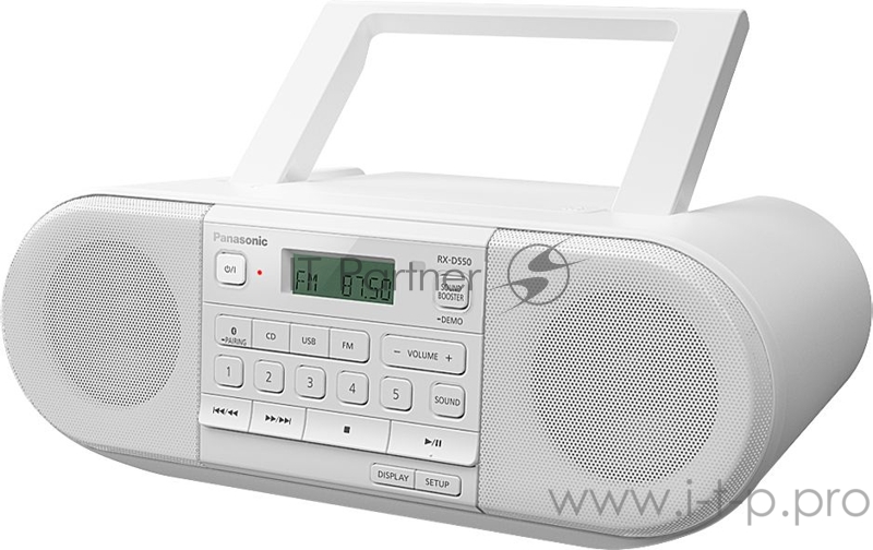 Аудиомагнитола Panasonic RX-D550GS-W белый 20Вт/CD/CDRW/MP3/FM(dig)/USB
