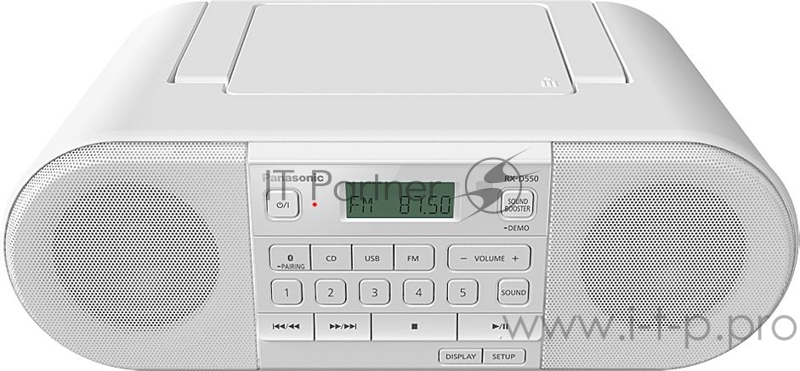 Аудиомагнитола Panasonic RX-D550GS-W белый 20Вт/CD/CDRW/MP3/FM(dig)/USB
