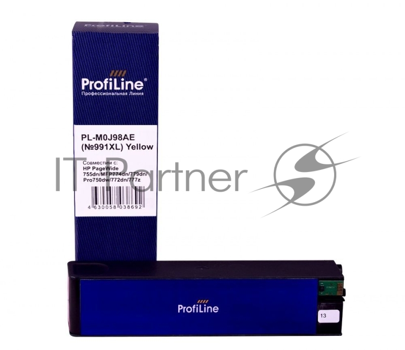 Струйный картридж PL-M0J98AE (№991XL) для принтеров HP PageWide 755dn/MFP774dn/779dn/Pro750dw/ с чернилами Yellow ProfiLine