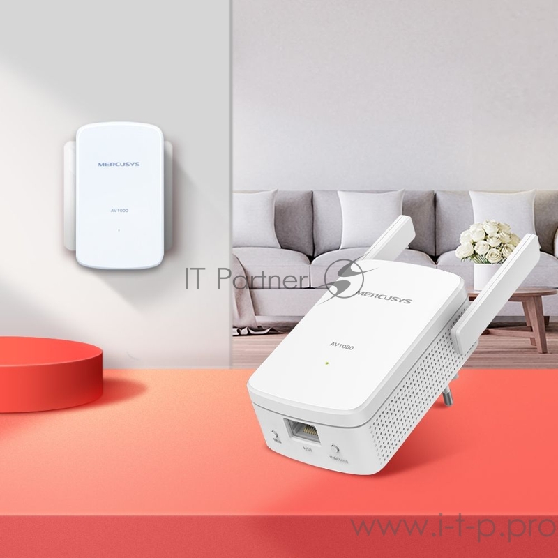 Комплект гигабитных Wi-Fi адаптеров Powerline AV1000 Powerline kit with 300Mbps Wi-Fi, plug and play, up to 300 meters over an existing electrical circuit, the kit includes a MP510 and a MP500.