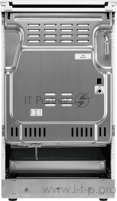 Газовые плиты ELECTROLUX Газовые плиты ELECTROLUX/ Газовая плита с газовой духовкой, 50см шириной, белого цвета, газовая духовка, 1 режим, чугунные держатели для посуды, автоподжиг варочной поверхности, полезный объём 61 л., штампованные направл