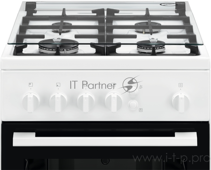 Газовые плиты ELECTROLUX Газовые плиты ELECTROLUX/ Газовая плита с газовой духовкой, 50см шириной, белого цвета, газовая духовка, 1 режим, чугунные держатели для посуды, автоподжиг варочной поверхности, полезный объём 61 л., штампованные направл