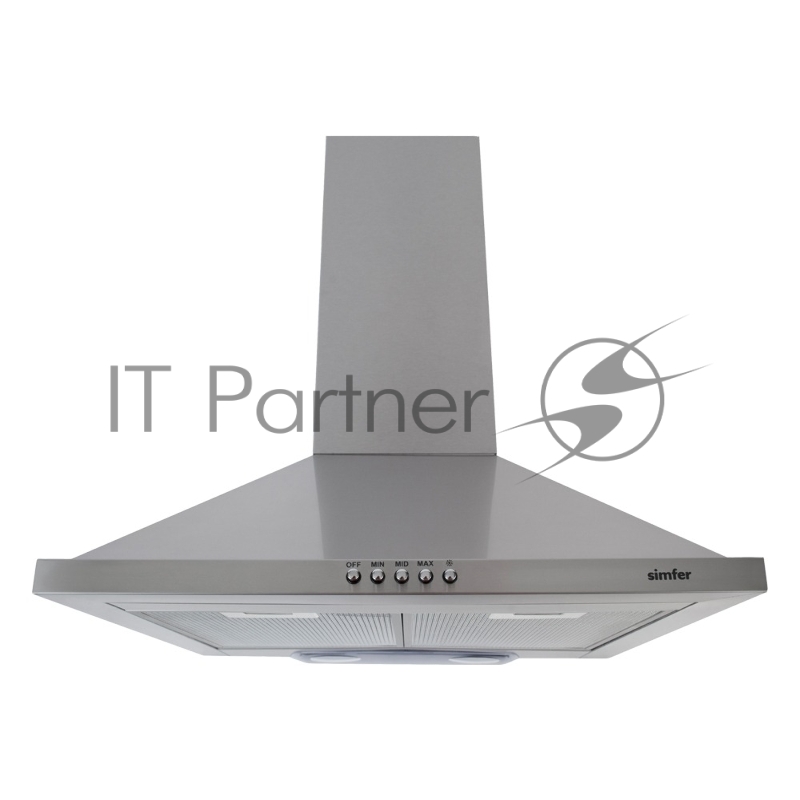 Вытяжка Simfer 8562 SM каминная вытяжка монтируется к стене отвод / циркуляция Макс. производительность 500 куб. м/ч ширина для установки 50 см механическое управление