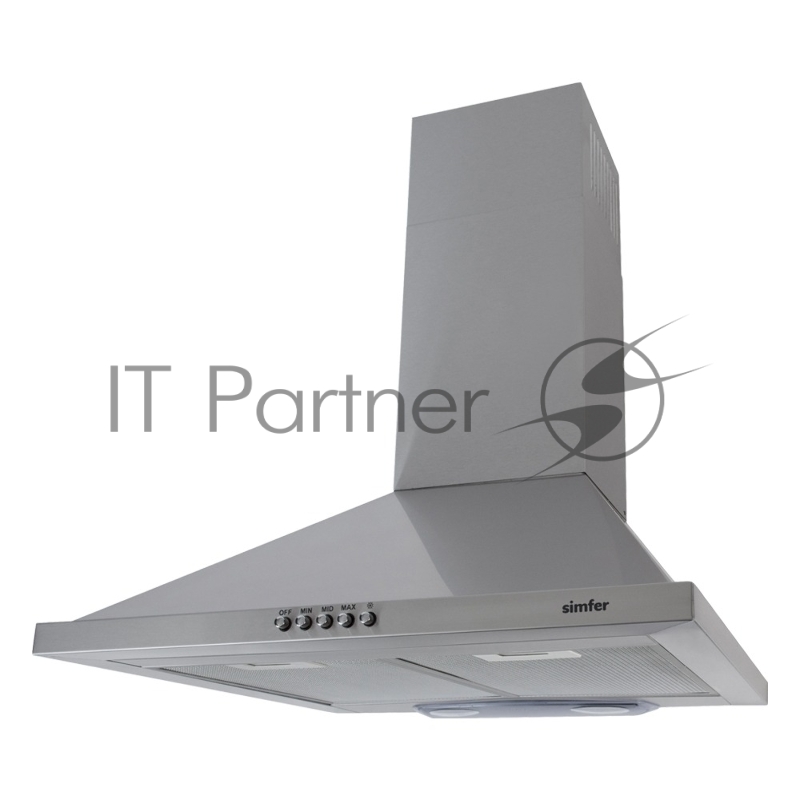 Вытяжка Simfer 8562 SM каминная вытяжка монтируется к стене отвод / циркуляция Макс. производительность 500 куб. м/ч ширина для установки 50 см механическое управление