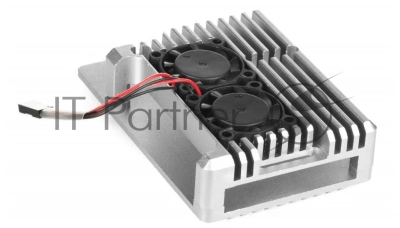 Корпус Qumo Aluminum case with double black fans, Raspberry Pi 4, silver(RS009)
