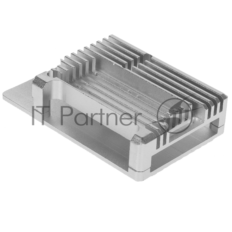 Корпус Qumo Aluminum case with double black fans, Raspberry Pi 4, silver(RS009)