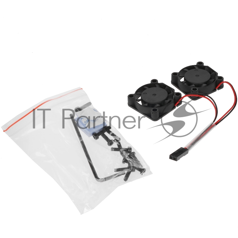 Корпус Qumo Aluminum case with double black fans, Raspberry Pi 4, silver(RS009)