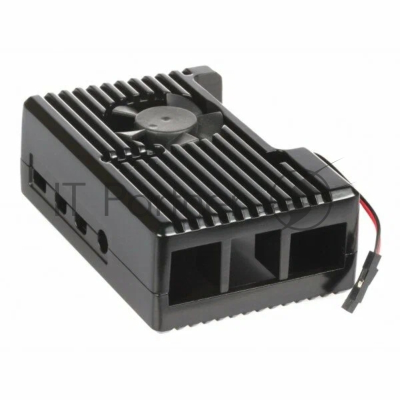 Корпус Qumo Aluminum case with black fan, Raspberry Pi 4, black(RS022)