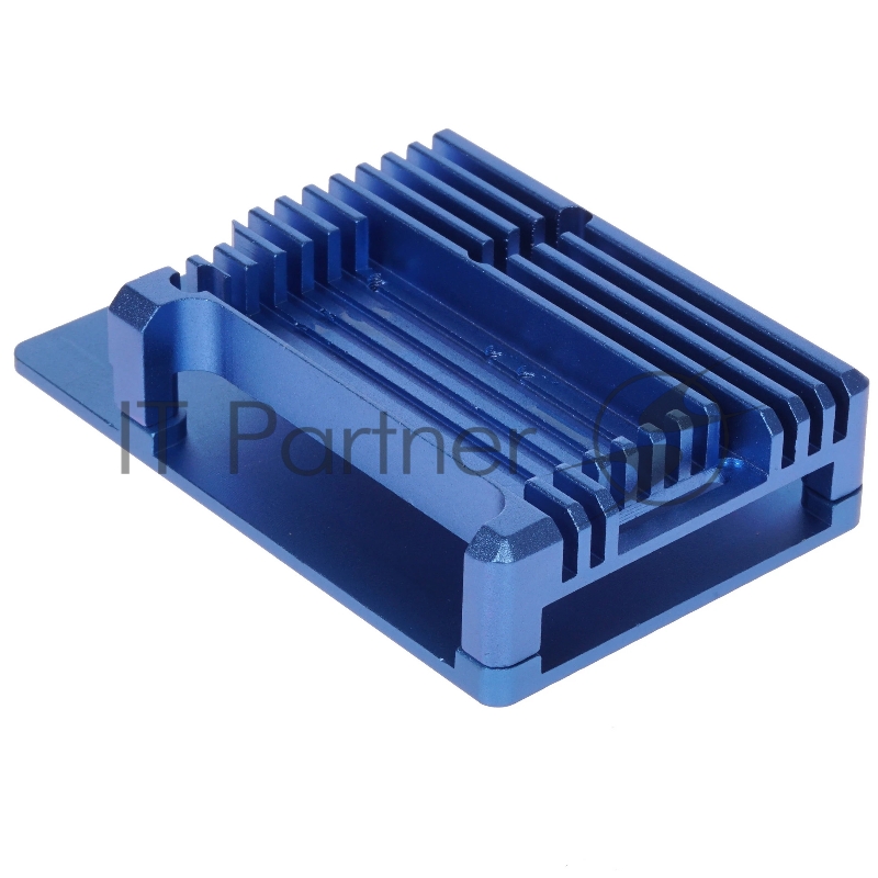 Корпус Qumo Aluminum case with double black fans, Raspberry Pi 4, blue(RS008)