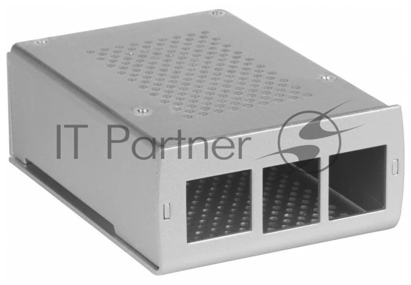 Корпус перфорированный Qumo с доп.креплением, Aluminum Case, Raspberry Pi 4B, silver(RS036)