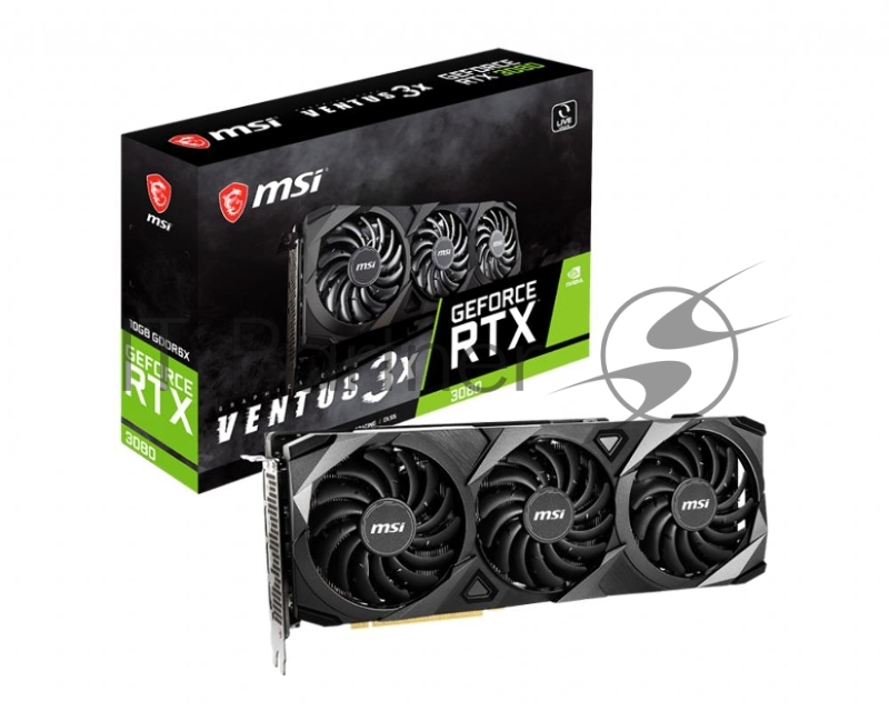 Видеокарта MSI PCI-E 4.0 RTX 3080 VENTUS 3X 10G OC LHR NVIDIA GeForce RTX 3080 10240Mb 320 GDDR6X 1740/19000/HDMIx1/DPx3/HDCP Ret