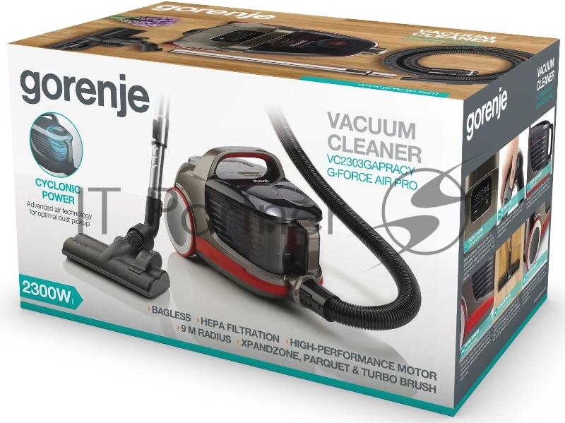 Пылесос Gorenje VC2303GAPRACY 2300Вт серый/красный