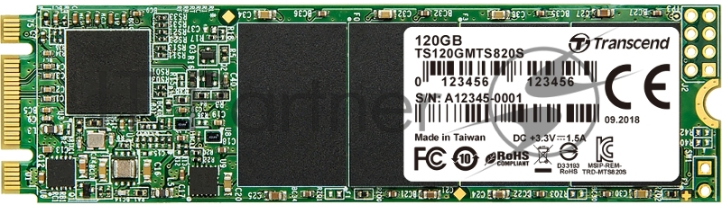 M.2 2280 120GB Transcend MTS820 Client SSD TS120GMTS820S SATA 6Gb/s, 560/480, IOPS 40/75K, MTBF 1M,