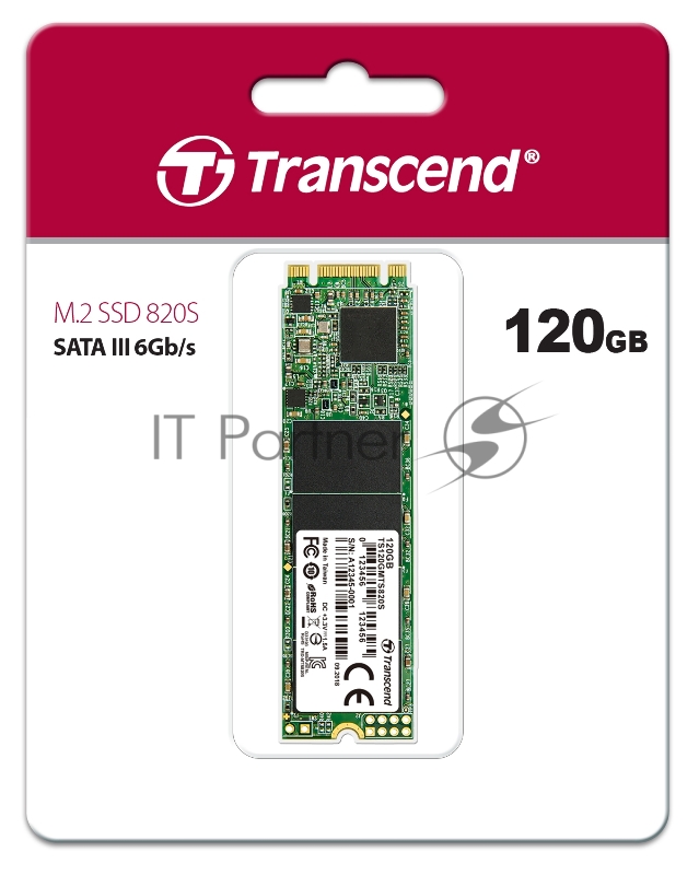 M.2 2280 120GB Transcend MTS820 Client SSD TS120GMTS820S SATA 6Gb/s, 560/480, IOPS 40/75K, MTBF 1M,