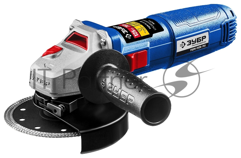 Углошлифовальная машина ЗУБР Профессионал одноруч. хват, пылезащита, 125 мм, 11000 об/мин, 750 Вт УШМ-П125-750