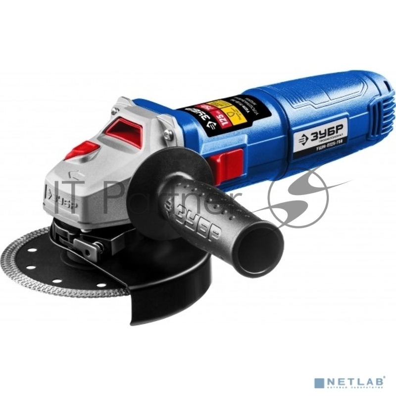 Углошлифовальная машина ЗУБР Профессионал одноруч. хват, пылезащита, 125 мм, 11000 об/мин, 750 Вт УШМ-П125-750