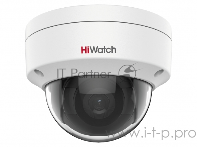 Видеокамера IP HiWatch 2Мп уличная купольная мини IP-камера с EXIR-подсветкой до 30м1/2.8 Progressive Scan CMOS объектив 2.8мм угол обзора 107° механический ИК-фильтр 0.005лк@F1.6 сжатие H.265/H.265+/H.264/H