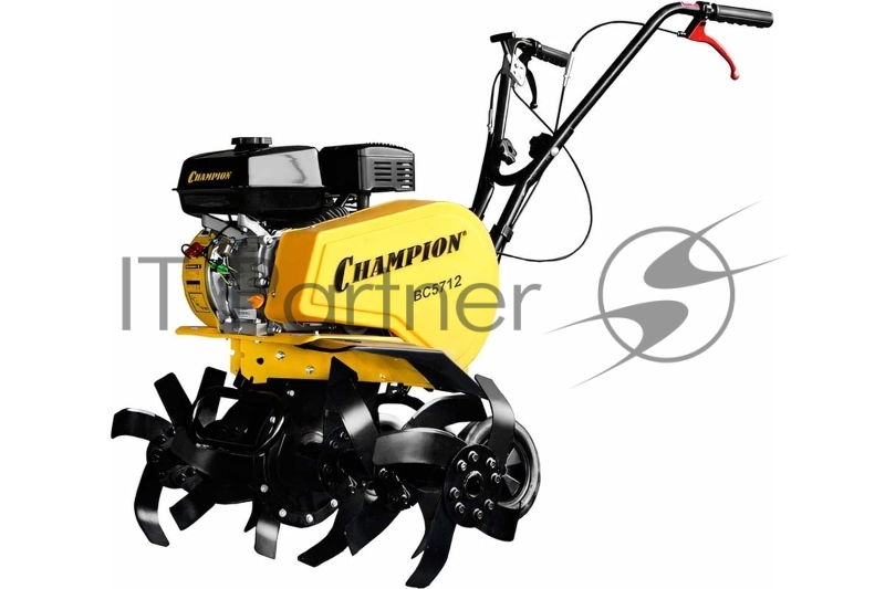 CHAMPION BC 5712(4,1/6,5 кВт/л.с. 196см3, вес 52кг, макс. обороты двигателя, 3600 обор./мин., глубина/ширина вспашки 330/300-550-850 мм, передаточное число (понижающее)30:1, количество скоростей (вперед/назад)1/1.)