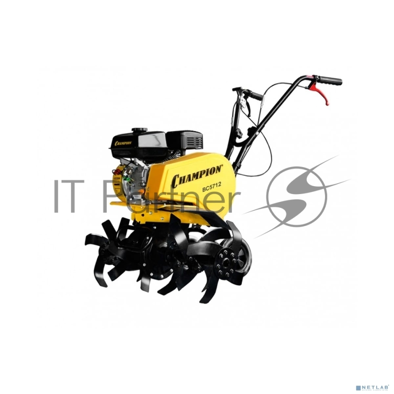 CHAMPION BC 5712(4,1/6,5 кВт/л.с. 196см3, вес 52кг, макс. обороты двигателя, 3600 обор./мин., глубина/ширина вспашки 330/300-550-850 мм, передаточное число (понижающее)30:1, количество скоростей (вперед/назад)1/1.)