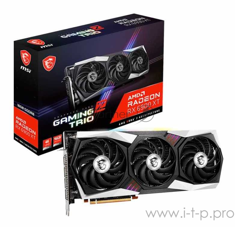 Видеокарта MSI PCI-E 4.0 RX 6900 XT GAMING Z TRIO 16G AMD Radeon RX 6900XT 16384Mb 256 GDDR6 2235/16000/HDMIx1/DPx3/HDCP Ret