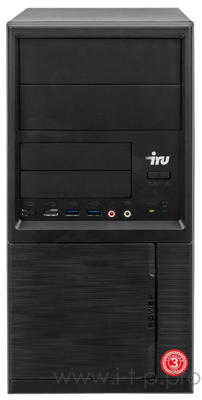 ПК IRU Office 613 MT i3 10100 (3.6)/8Gb/1Tb 7.2k/UHDG 630/Windows 10 Professional 64/GbitEth/400W/черный