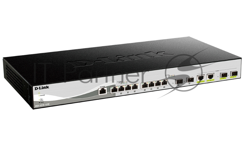 DXS-1210-12TC/A2A Настраиваемый коммутатор Smart уровня 2+ с 8 портами 10GBase-T, 2 портами 10GBase-X SFP+ и 2 комбо-портами 10GBase-T/10GBase-X SFP+