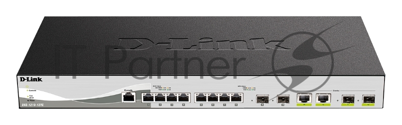 DXS-1210-12TC/A2A Настраиваемый коммутатор Smart уровня 2+ с 8 портами 10GBase-T, 2 портами 10GBase-X SFP+ и 2 комбо-портами 10GBase-T/10GBase-X SFP+