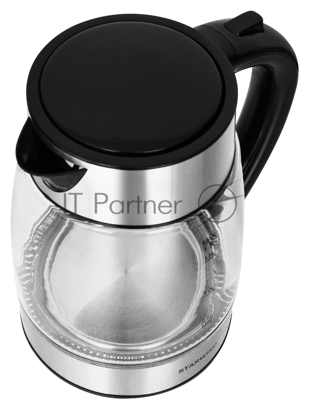 Чайник электрический Starwind SKG3026 1.7л. 2200Вт черный/серебристый (корпус: стекло)