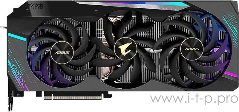 Видеокарта Gigabyte PCI-E 4.0 GV-N3080AORUS X-10GD 2.0 LHR NVIDIA GeForce RTX 3080 10240Mb 320 GDDR6X 1905/19000/HDMIx3/DPx3/HDCP Ret