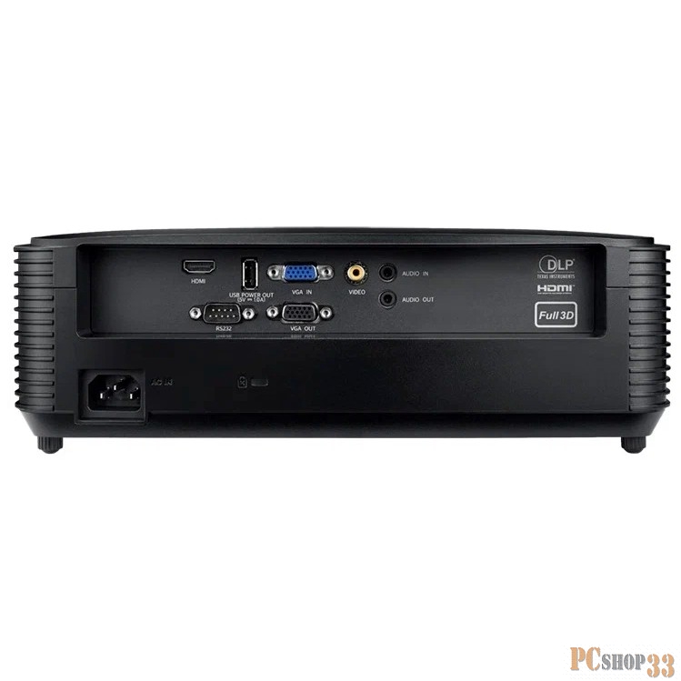 Проектор Optoma H185X Home Entertainment /Cinema (DLP,WXGA 1280x800, 3700Lm, 28000:1, HDMI, VGA, Composite video, Audio-in 3.5mm, VGA-OUT, Audio-Out 3.5mm, 1x10W speaker, 3D Ready, lamp 6000hrs, Black, 3.03kg)