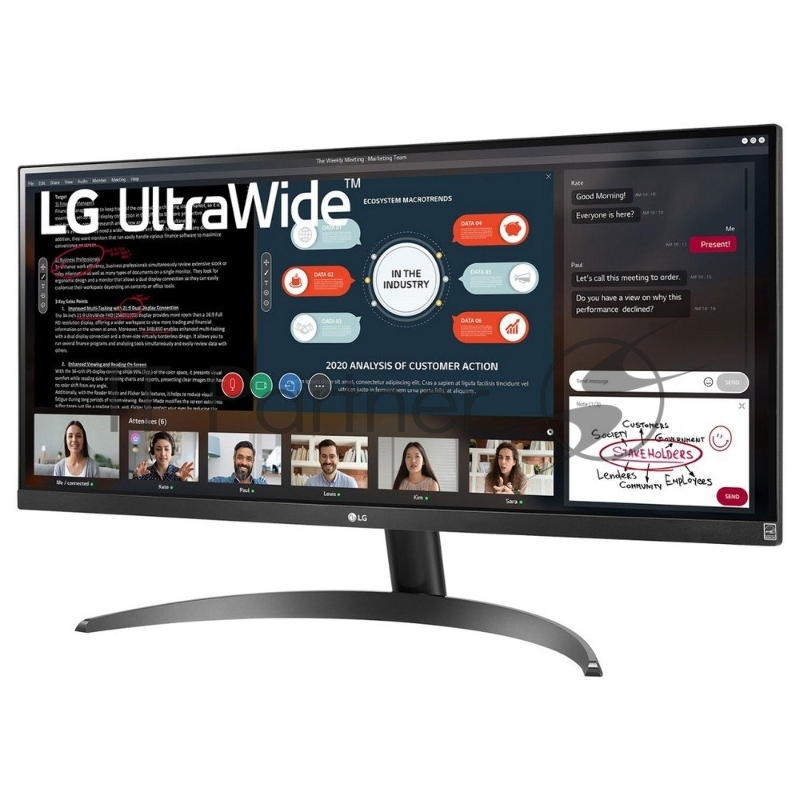 МОНИТОР 29 LG 29WP500-B Black (IPS, 2560x1080, 75Hz, 5ms, 178°/178°, 250 cd/m, 1000:1,+2хHDMI, )
