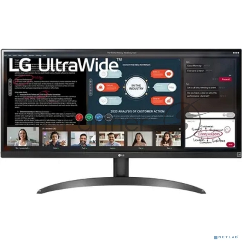 МОНИТОР 29 LG 29WP500-B Black (IPS, 2560x1080, 75Hz, 5ms, 178°/178°, 250 cd/m, 1000:1,+2хHDMI, )
