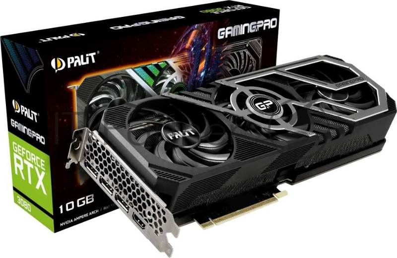 Видеокарта PCIE16 RTX3080 10GB LHR PA-RTX3080 GAMINGPRO 10G PALIT