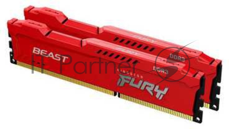 Память оперативная Kingston 16GB 1866MHz DDR3 CL10 DIMM (Kit of 2) FURY Beast Red