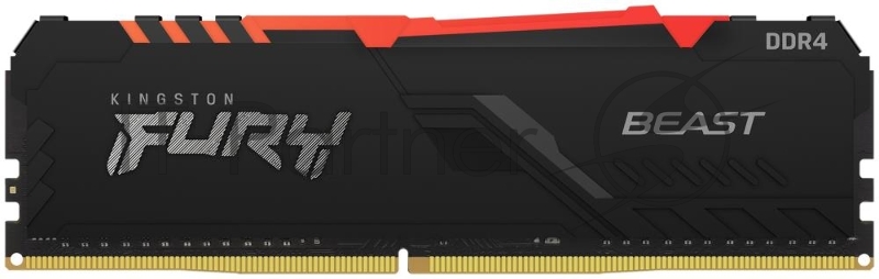 Память оперативная Kingston 16GB 3000MHz DDR4 CL15 DIMM 1Gx8 FURY Beast RGB