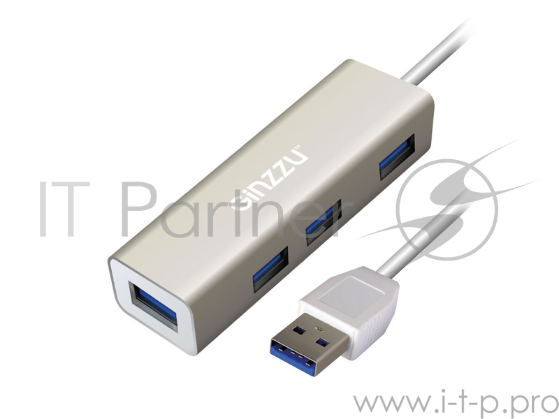 Контроллер HUB GR-517UB Ginzzu USB 3.0, 4 порта USB3.0, 20см кабель