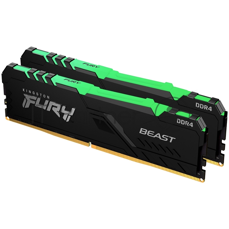Память оперативная Kingston 32GB 2666MHz DDR4 CL16 DIMM (Kit of 2) 1Gx8 FURY Beast RGB