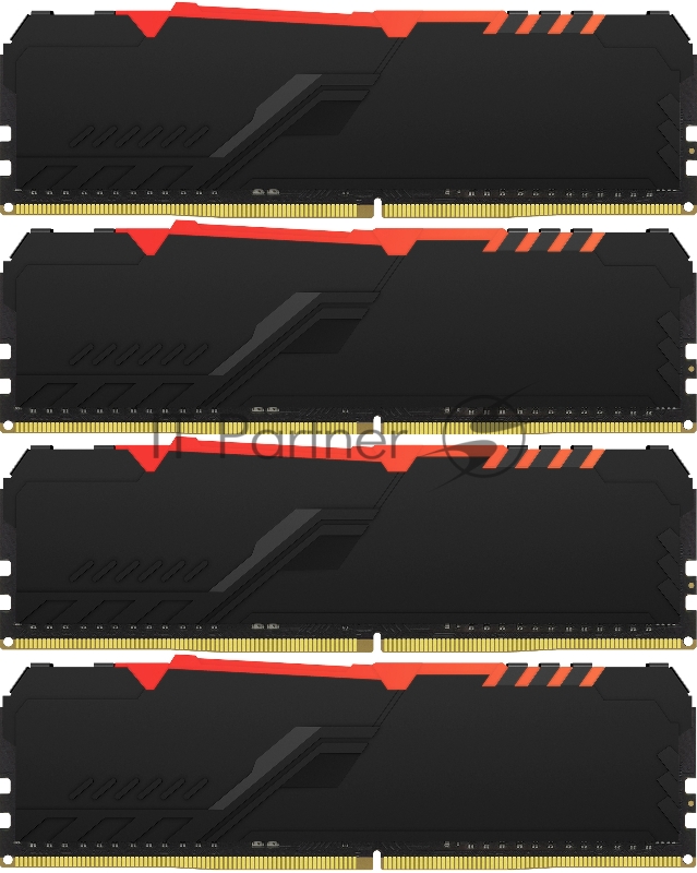 Память оперативная Kingston 32GB 2666MHz DDR4 CL16 DIMM (Kit of 4) FURY Beast RGB